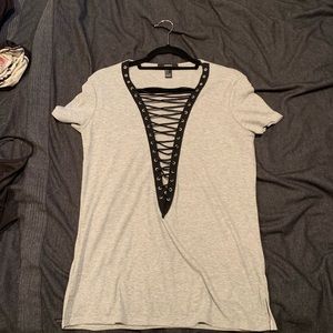 lace up tshirt